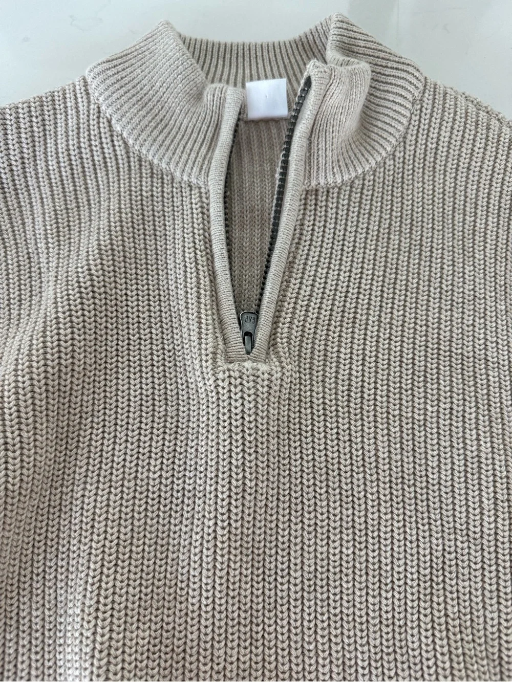 Boys Gap Half-Zip Sweater in Light Beige Size XL